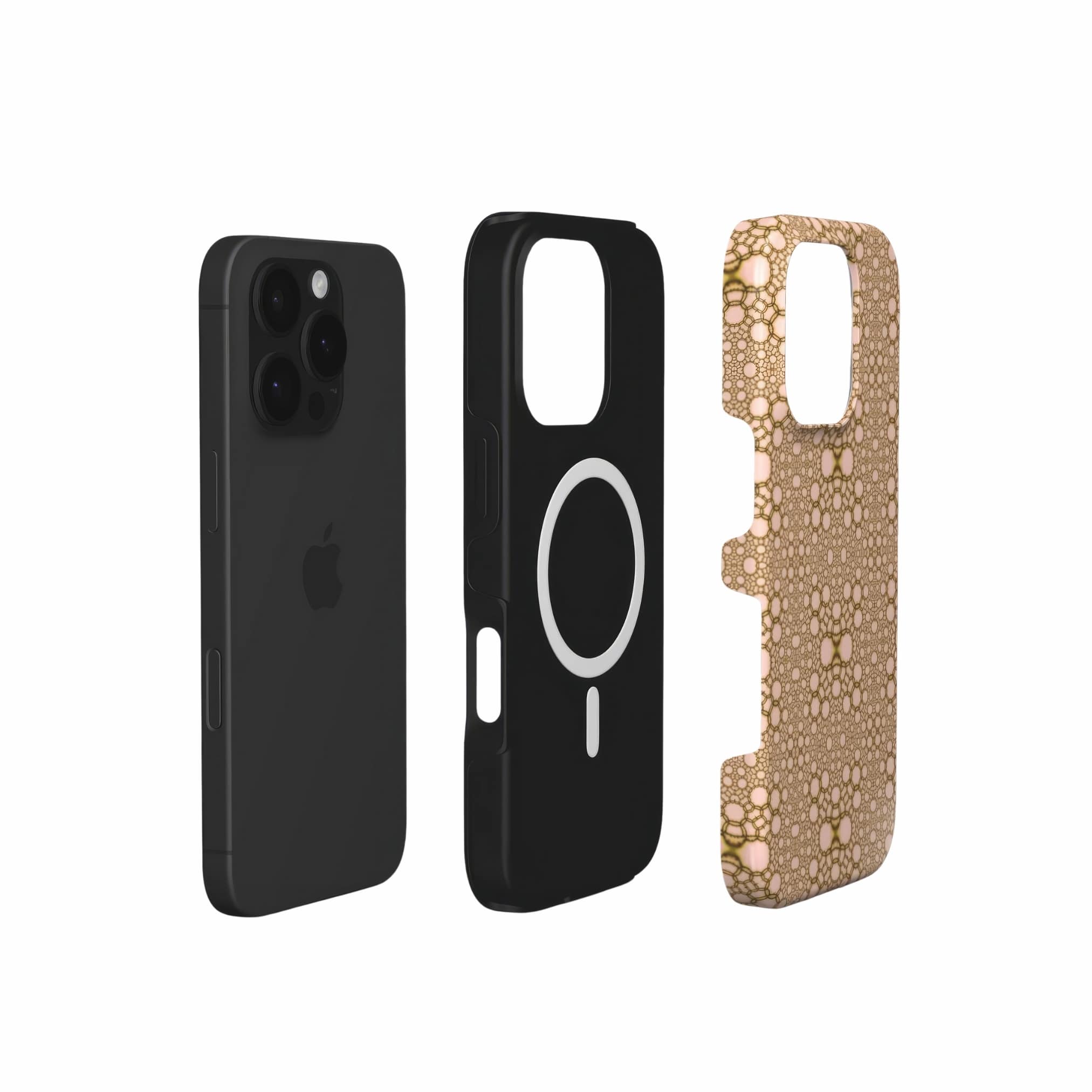 Tough Magsafe phone case extend view; sweet bubbles pattern, ornamental pattern; kaleidoscope pattern imagination.