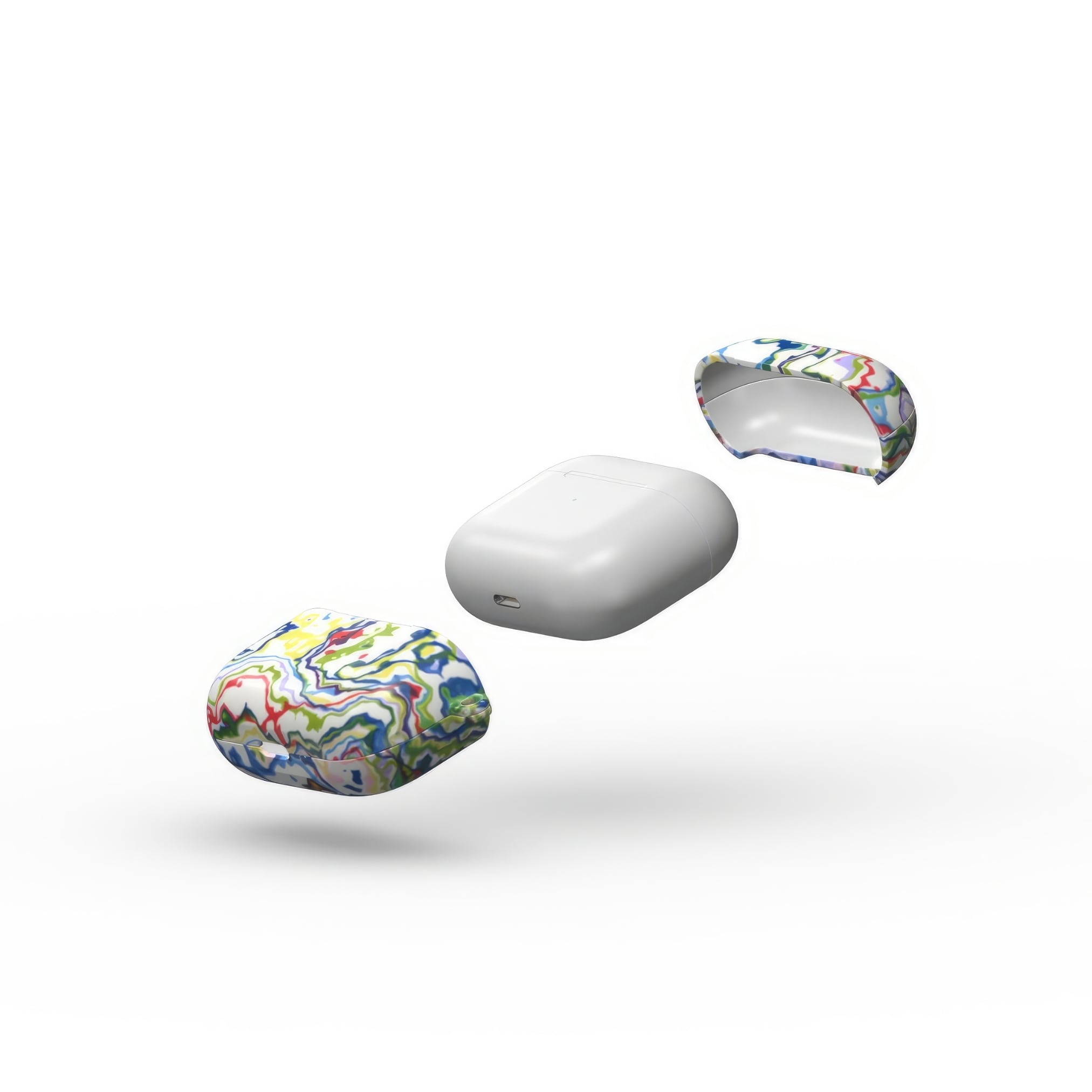 AirPods 3 tough case extend view; Inside My Brain 1 pattern, artistic, abstract marble pattern. Mix color combination.