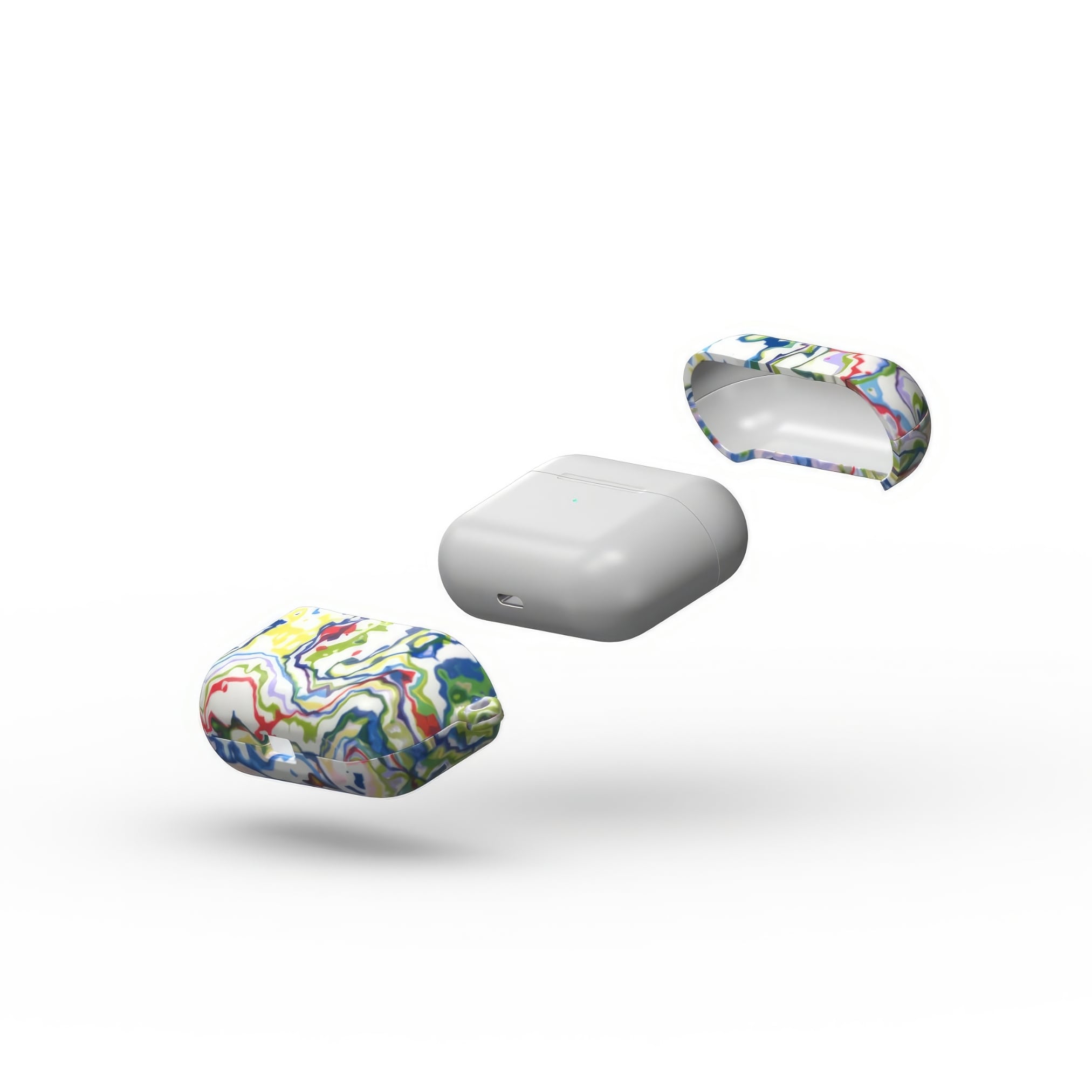AirPods Pro tough case extend view; Inside My Brain 1 pattern, artistic, abstract marble pattern. Mix color combination.