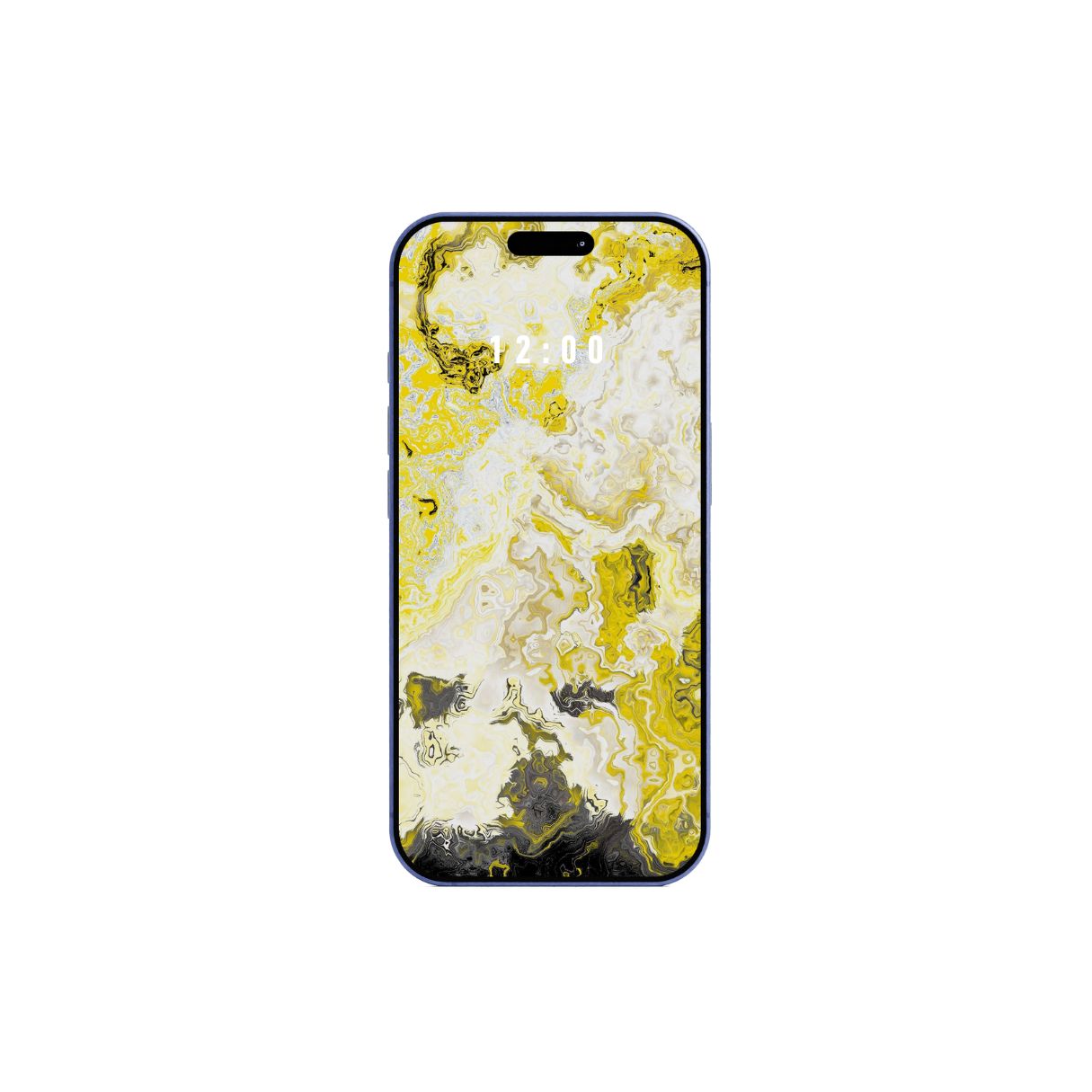 Phone with abstract yellow pattern wallpaper on a white background. Instant download. Instant download.