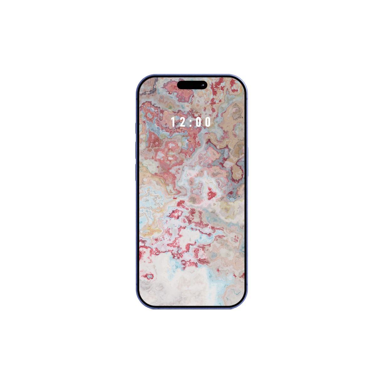 Phone with abstract red blue pattern wallpaper on a white background. Instant download. Instant download.