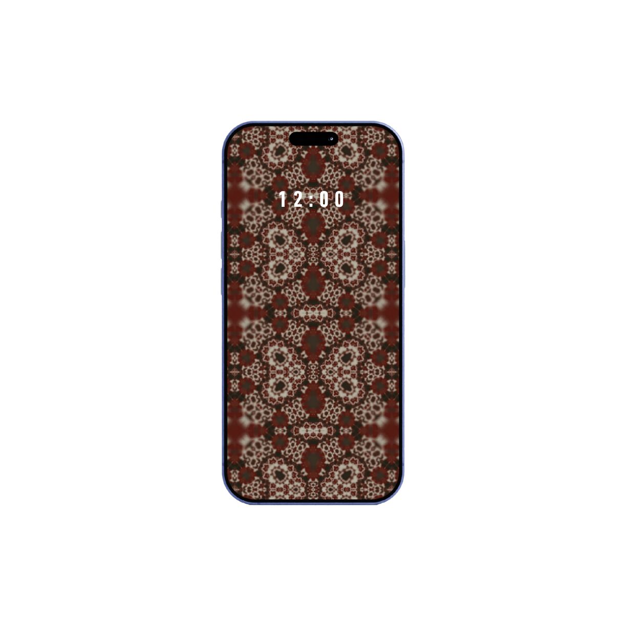 Phone with ornamental red pattern wallpaper for Valentine's day on a white background. Instant download.