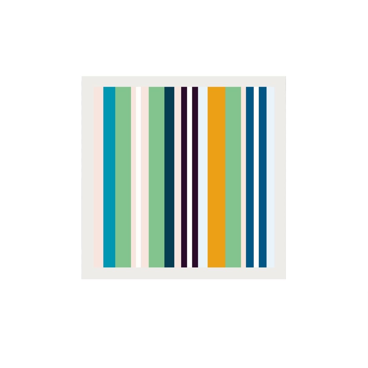 Colorful striped pattern on a white background.