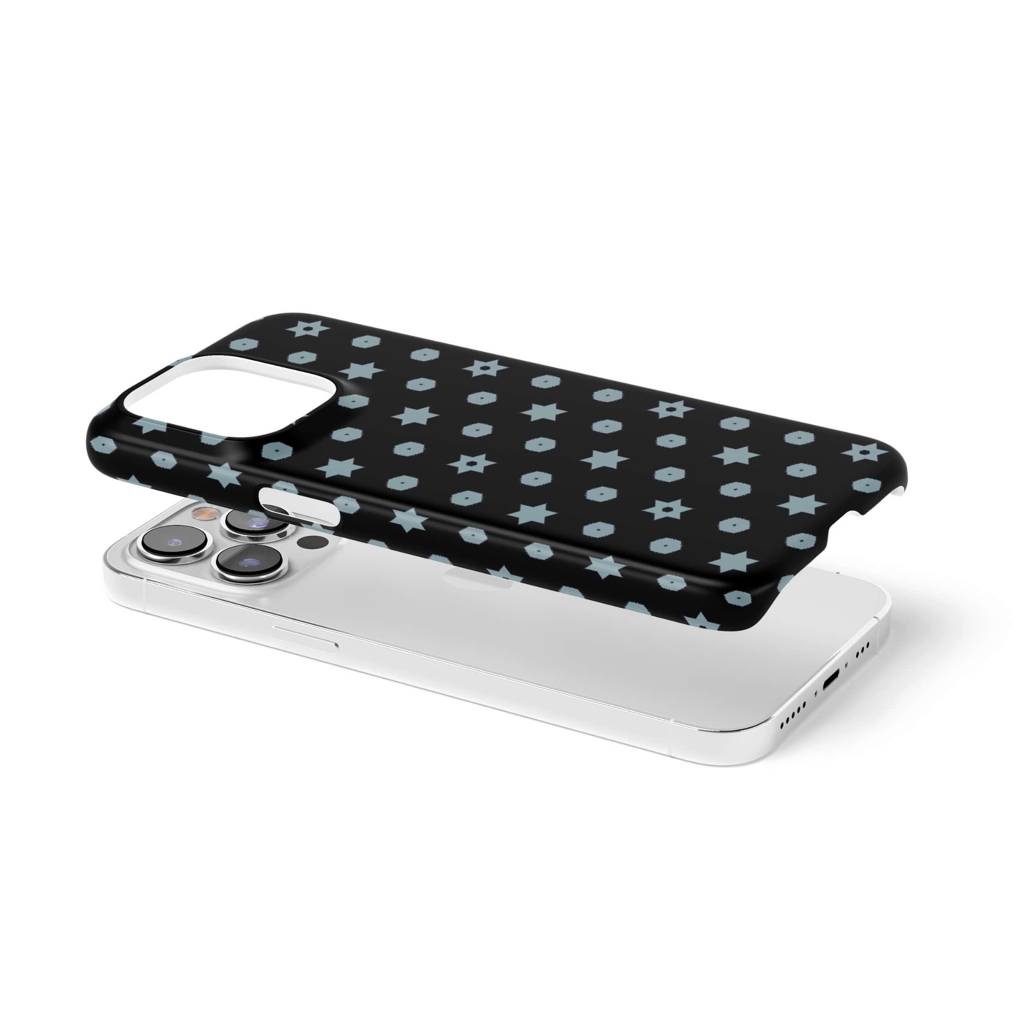 Snap phone case extend view; Midnight Stars pattern, ornamental pattern; kaleidoscope pattern imagination.