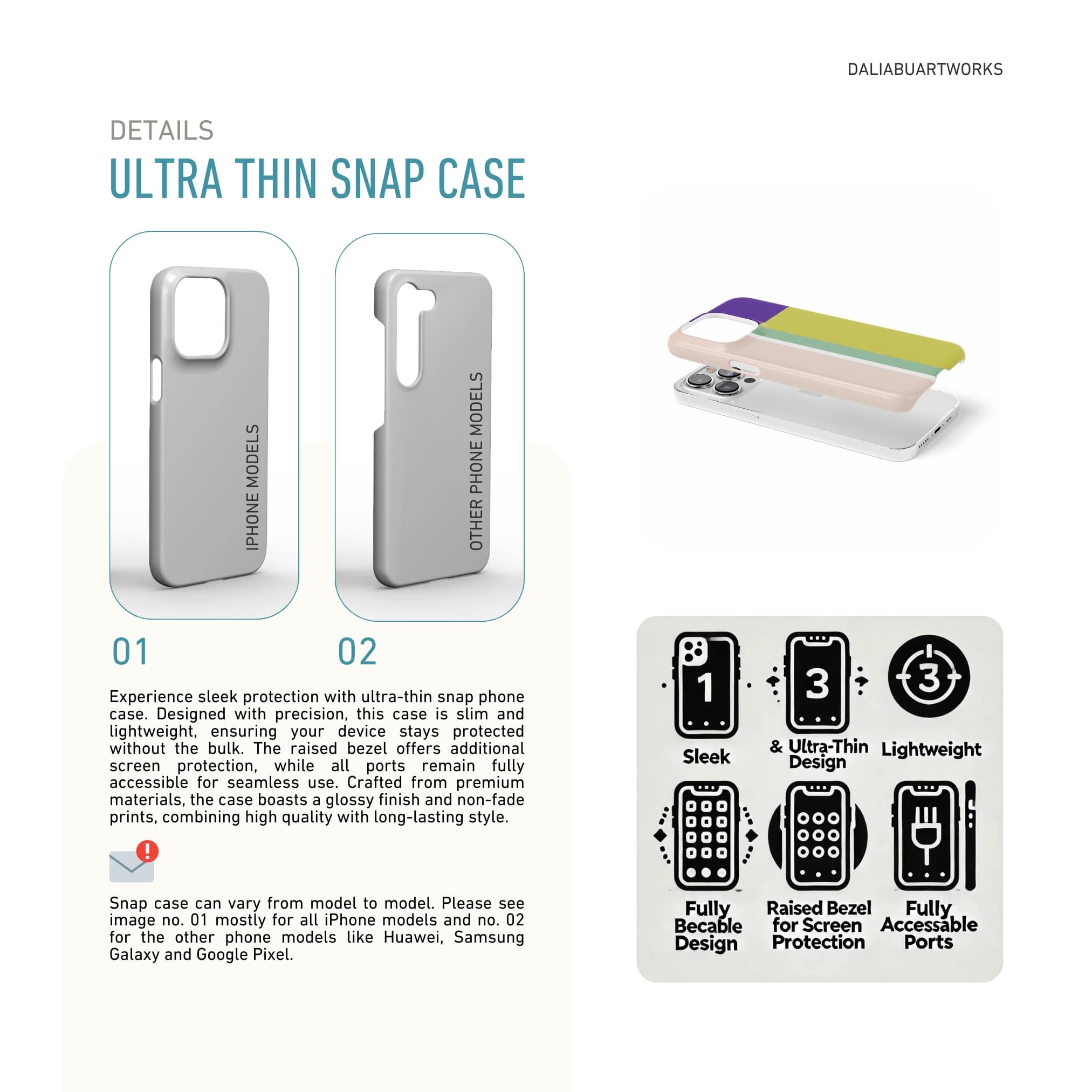 Ultra thin snap phone case Retro Stripes Yellow pattern design with a bold color blocks in vintage, mid century modern style, featuring an elegant and expressive aesthetic design. Main colors are mustard yellow, purple and light pink. Snug fit cover features.