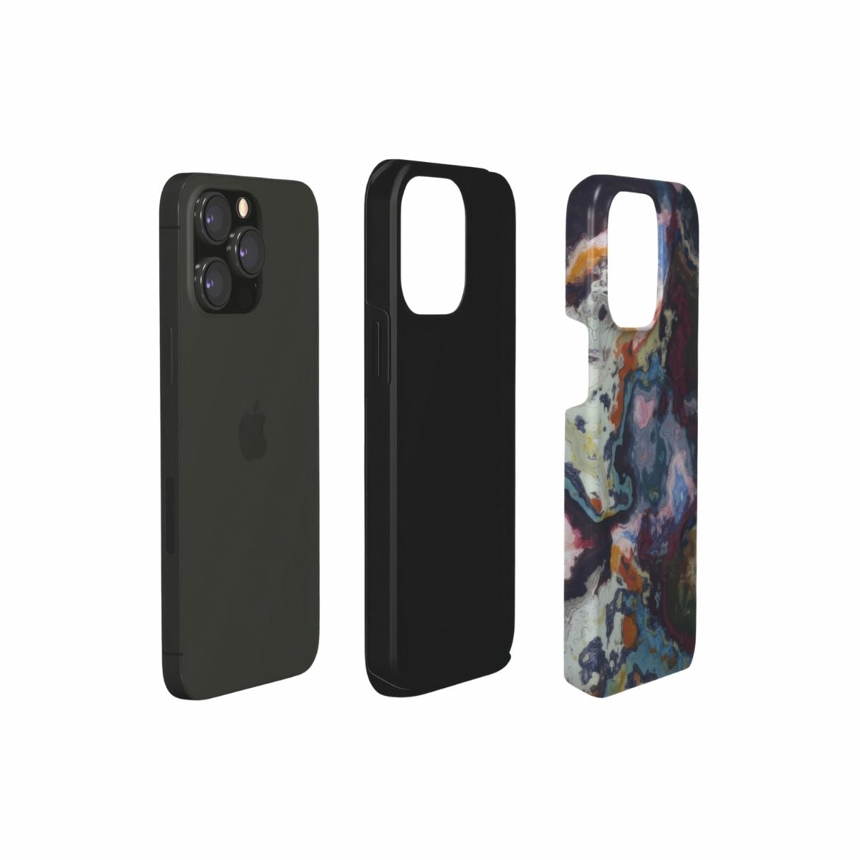 Tough phone case extend view; Molten Berries pattern, artistic, abstract marble pattern. Deep. purple color. Bold expressive aesthetic design. Colorful and interior fit. Elegant.