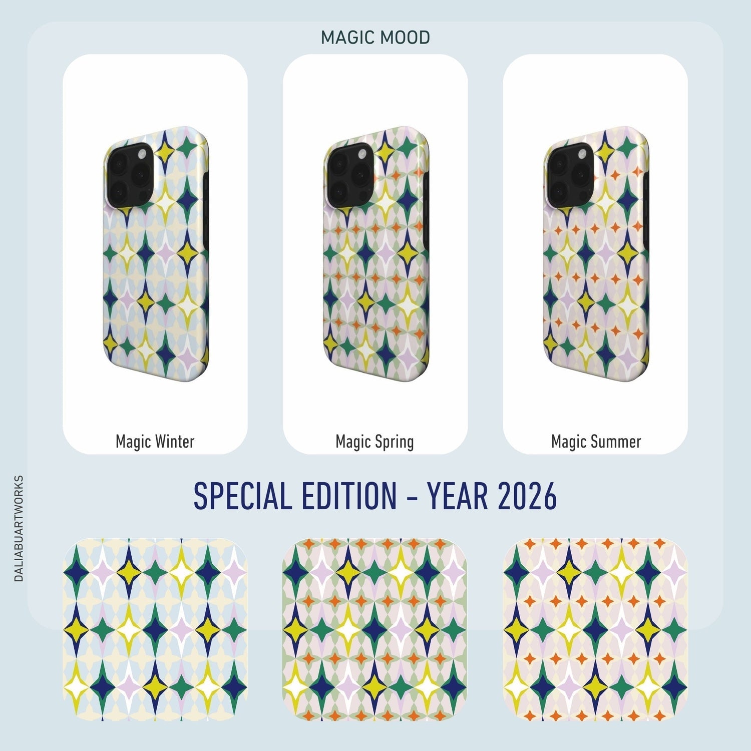 Special Edition - Year 2026 collection titled Magic. Ornamental and geometric design for 3 upcoming seasons: Winter, Spring and Summer.