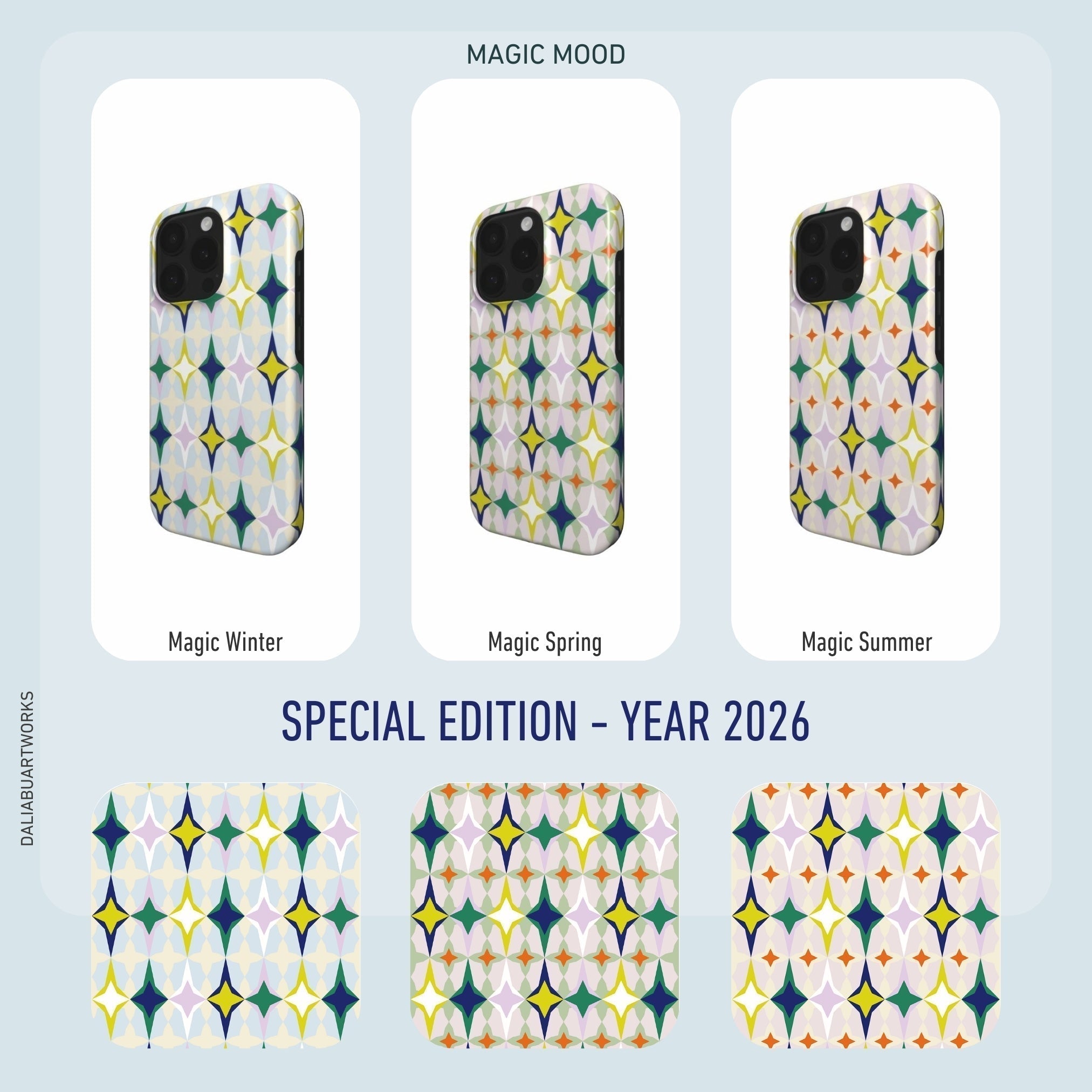 Special Edition - Year 2026 collection titled Magic. Ornamental and geometric design for 3 upcoming seasons: Winter, Spring and Summer.