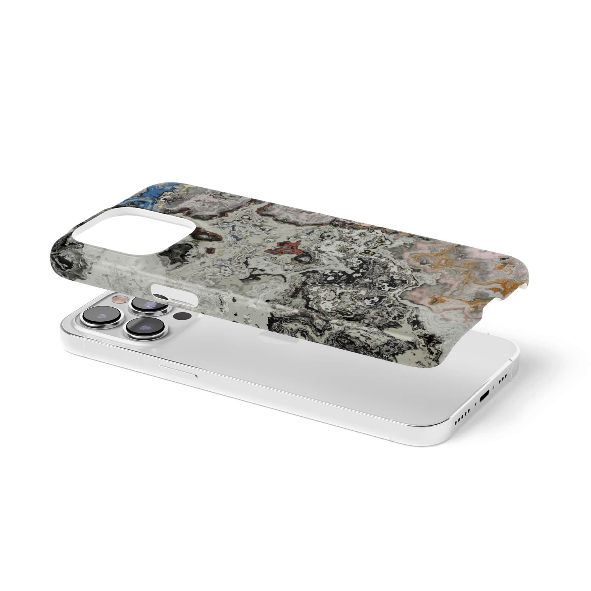 Snap phone case extend view; full moon pattern, marble pattern; moon surface imagination.