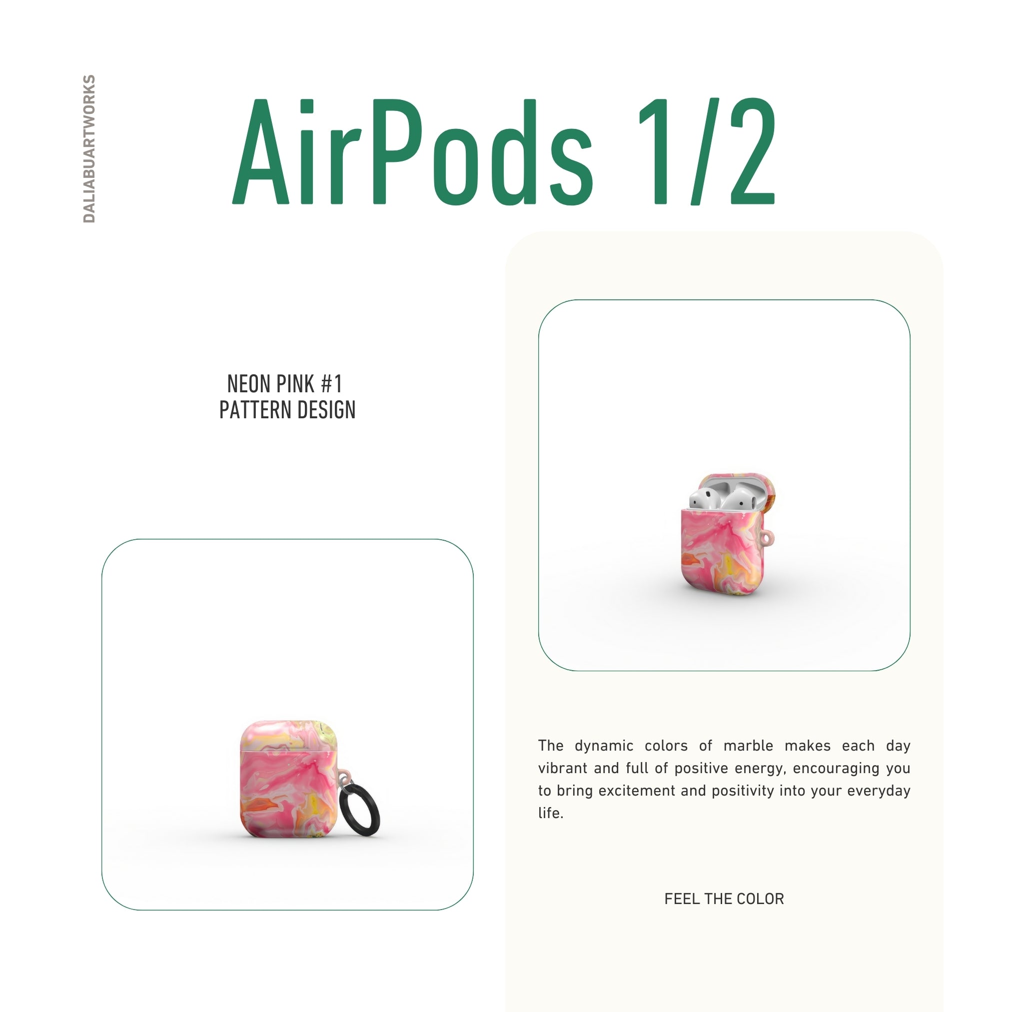 Neon Pink #1 Tough Apple AirPods Case