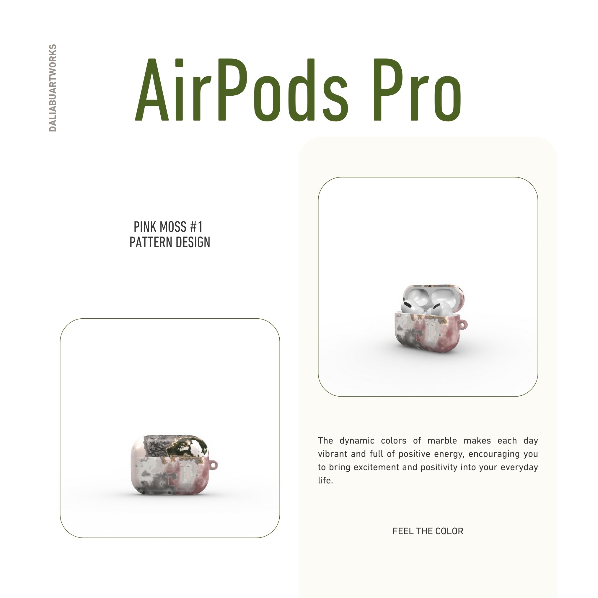 Pink Moss #1 Tough Apple AirPods Case