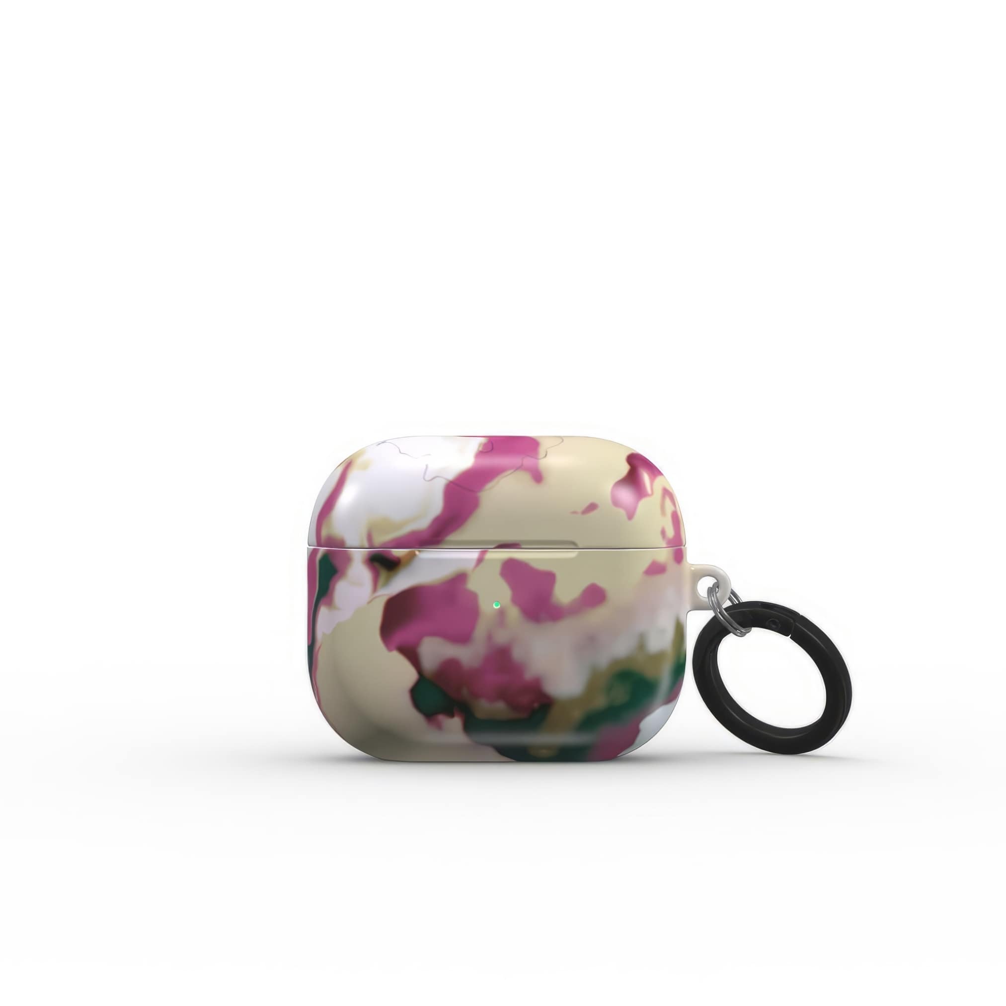 AirPods 3 tough case front view; Sandscape Dream pattern, artistic, abstract marble pattern. Beige and purple color combination. Bold expressive aesthetic design. Colorful and interior fit. Elegant.