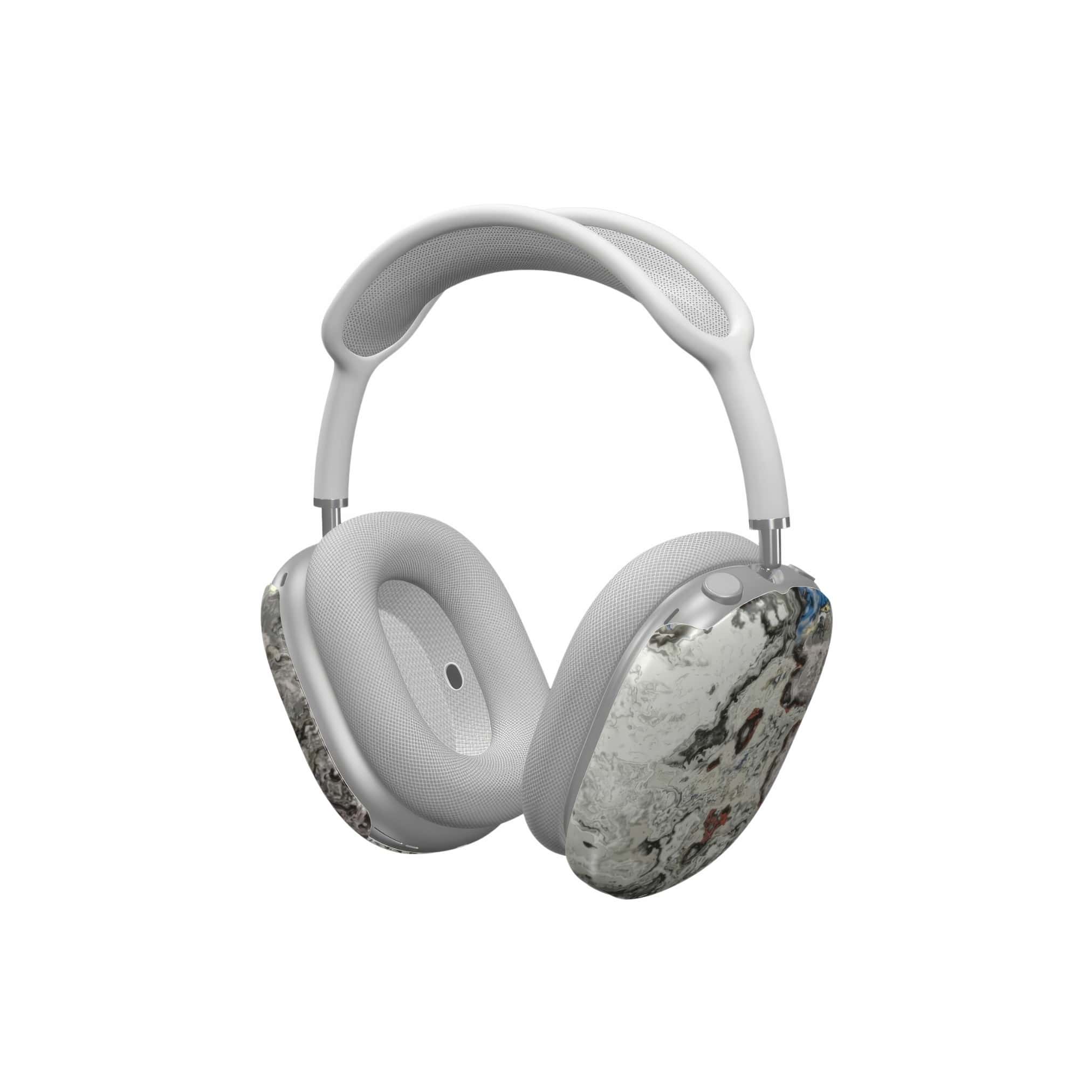 AirPods Max case side view; full moon 1 pattern, marble pattern; moon surface imagination.