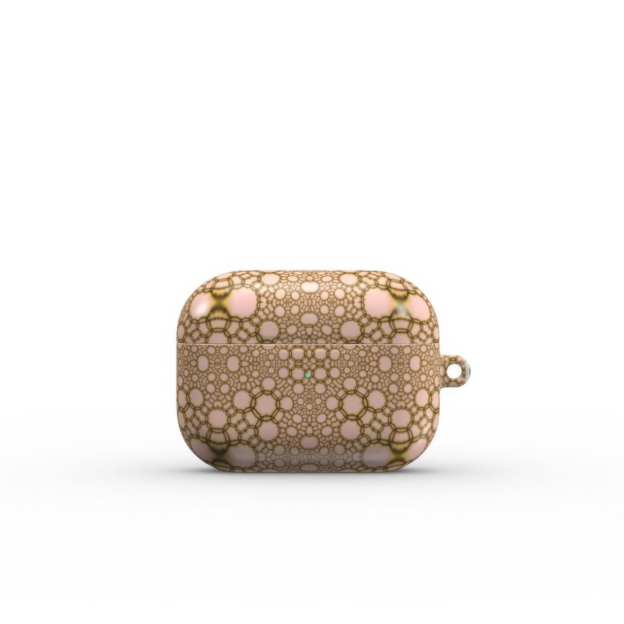 AirPods Pro case front view; Sweet Bubbles pattern, ornamental pattern; kaleidoscope pattern imagination. Bold expressive aesthetic design. Colorful and interior fit. Elegant.