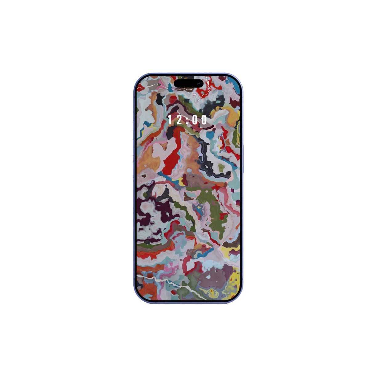 Phone with abstract multicolor pattern wallpaper on a white background. Instant download. Instant download.