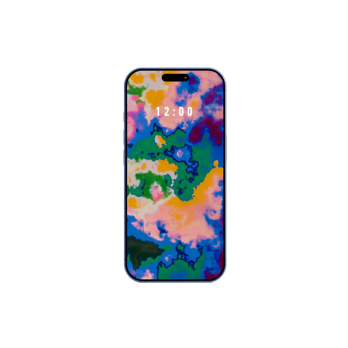 Phone with abstract multicolor pattern wallpaper on a white background. Instant download. Instant download.
