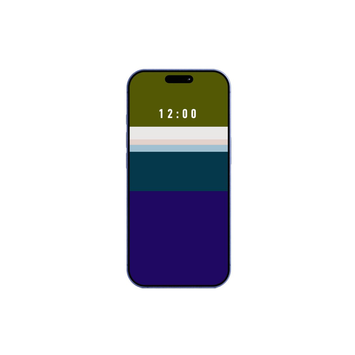 Phone with stripes blue pattern wallpaper on a white background. Instant download. Instant download.