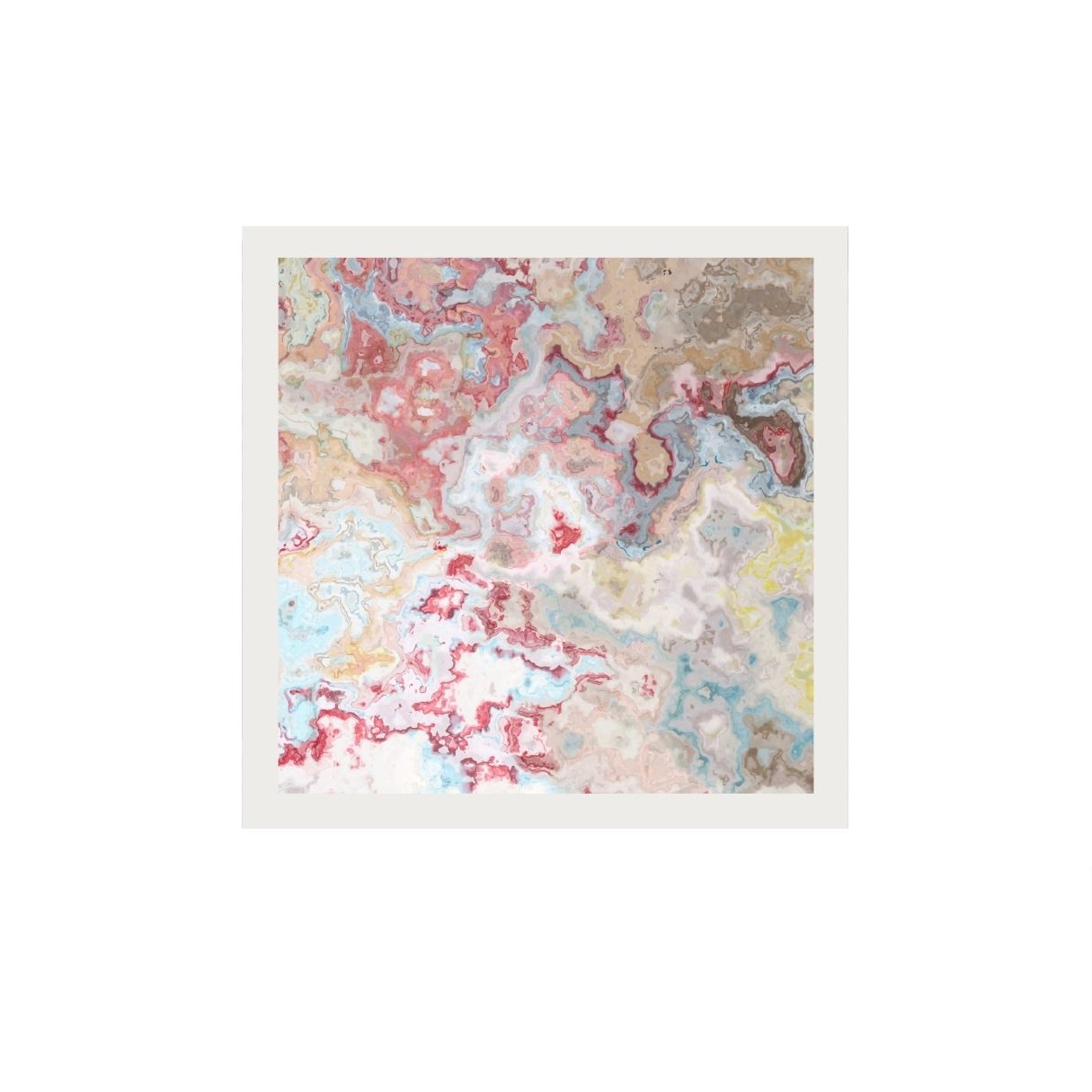 Abstract multicolored print on a white background