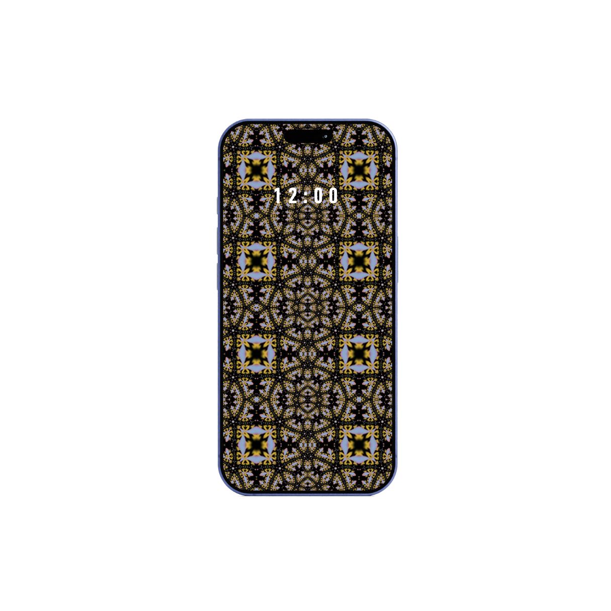 Phone with ornamental pattern wallpaper on a white background. Instant download. Instant download.