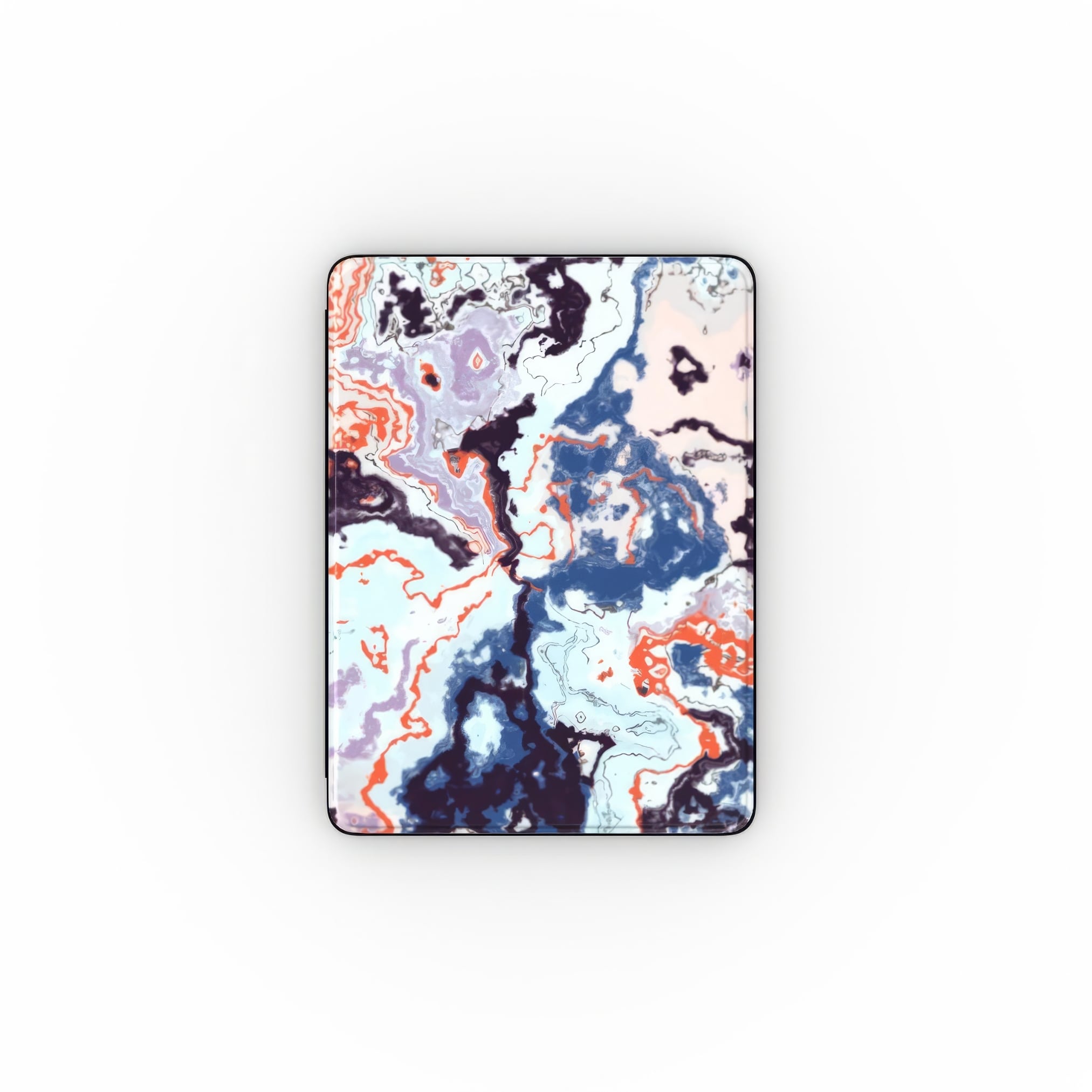 Blue Marble Veins pattern design. Front view. Artistic marble style. Bold expressive aesthetic design. Colorful and interior fit.