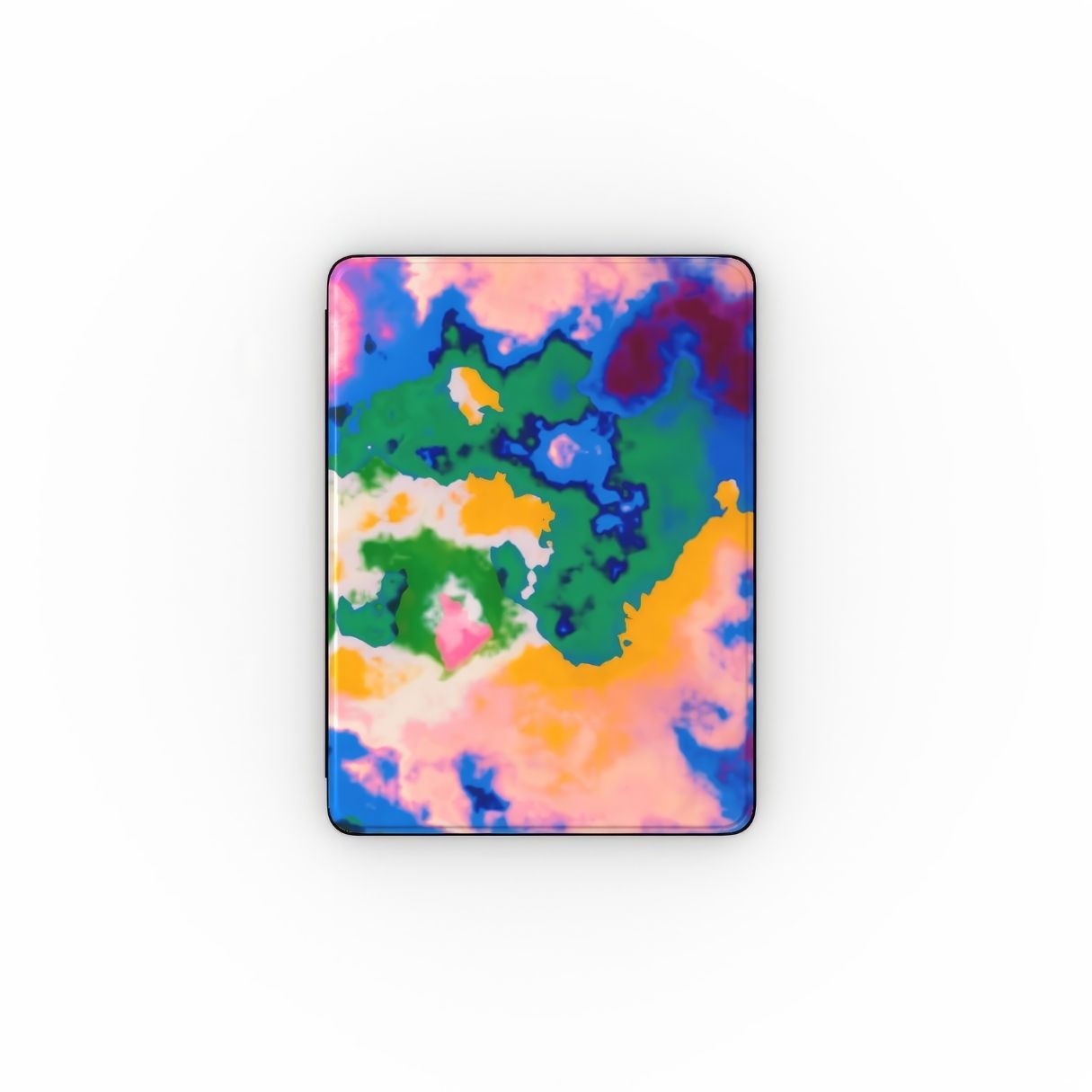 Brazil pattern and iPad case front view. Bold expressive aesthetic design. Colorful and interior fit.