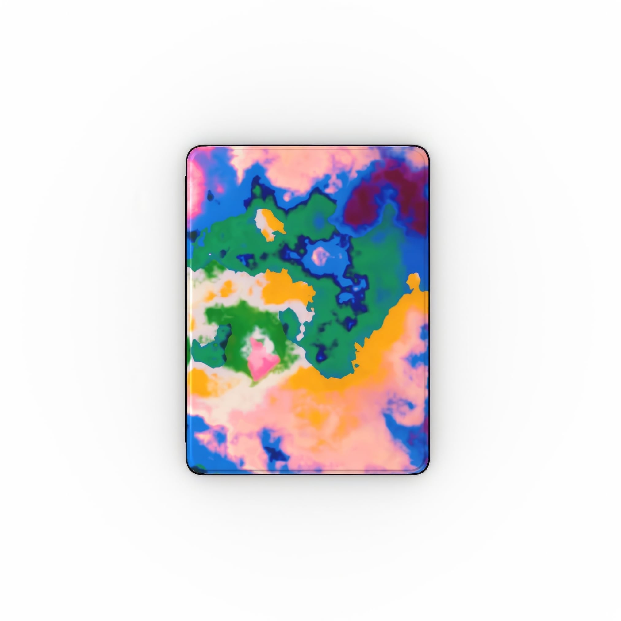 Brazil pattern and iPad case front view. Bold expressive aesthetic design. Colorful and interior fit.
