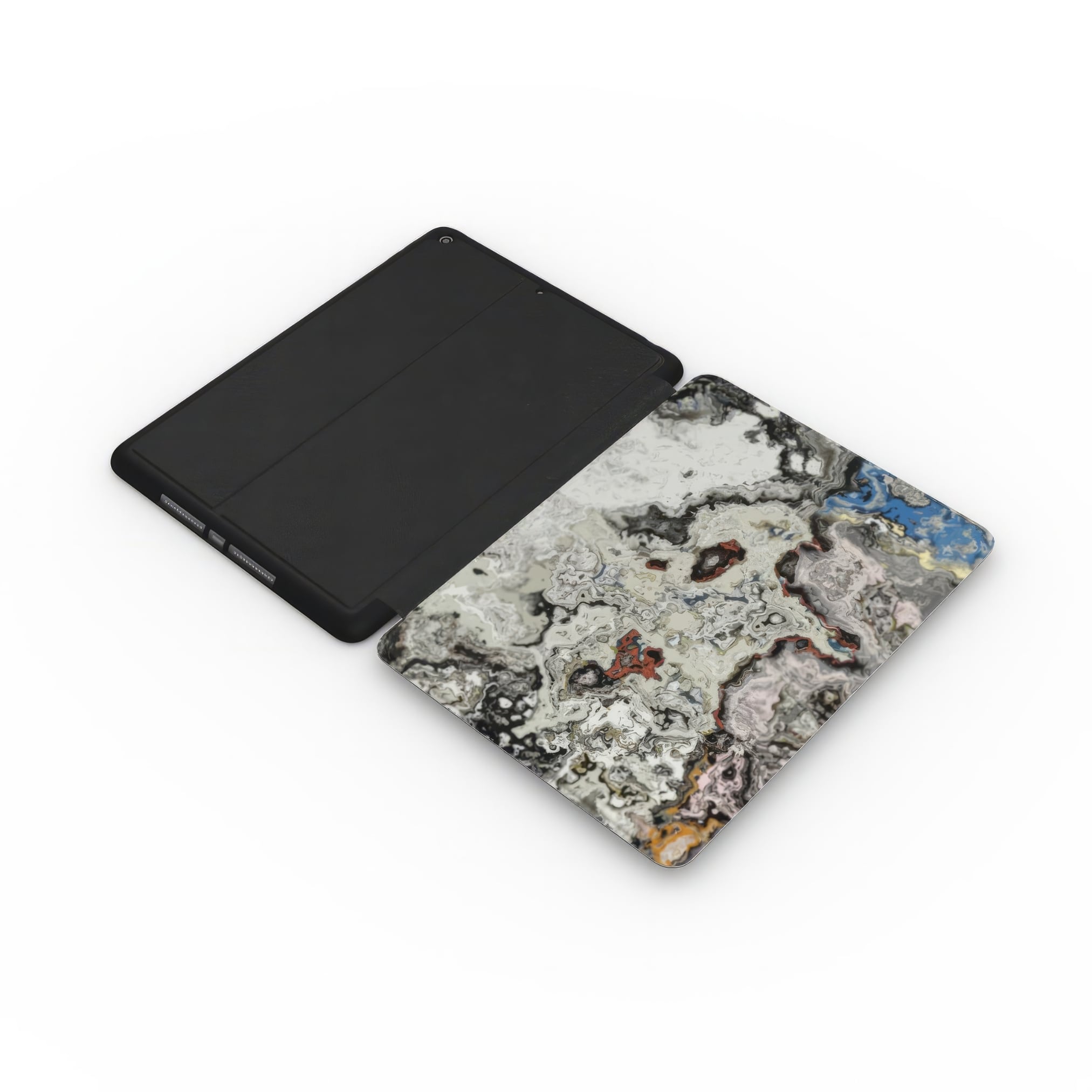 iPad case extend view; Full Moon pattern, marble pattern; moon surface imagination.