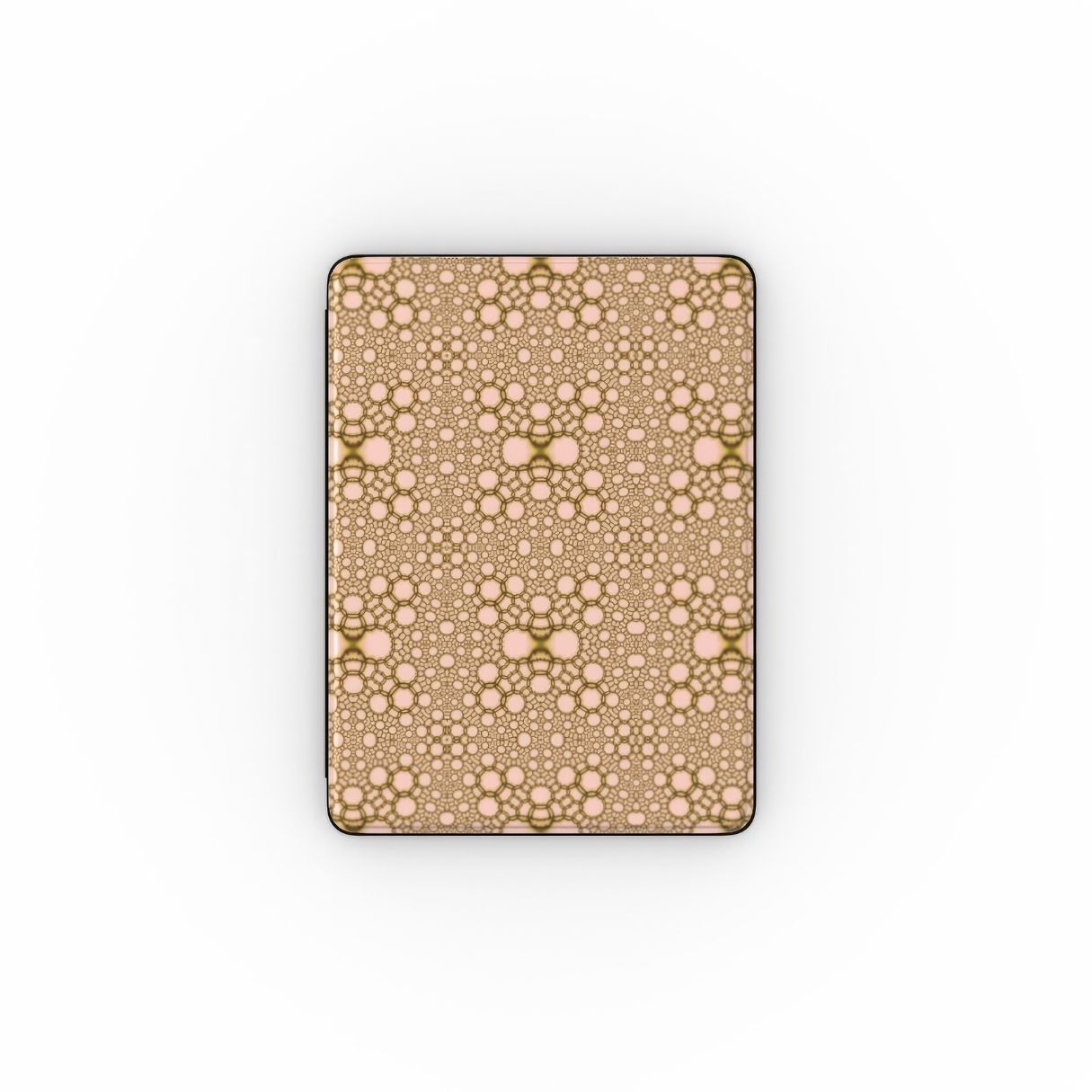 iPad case front view; Sweet Bubbles pattern, ornamental pattern; kaleidoscope pattern imagination. Bold expressive aesthetic design.