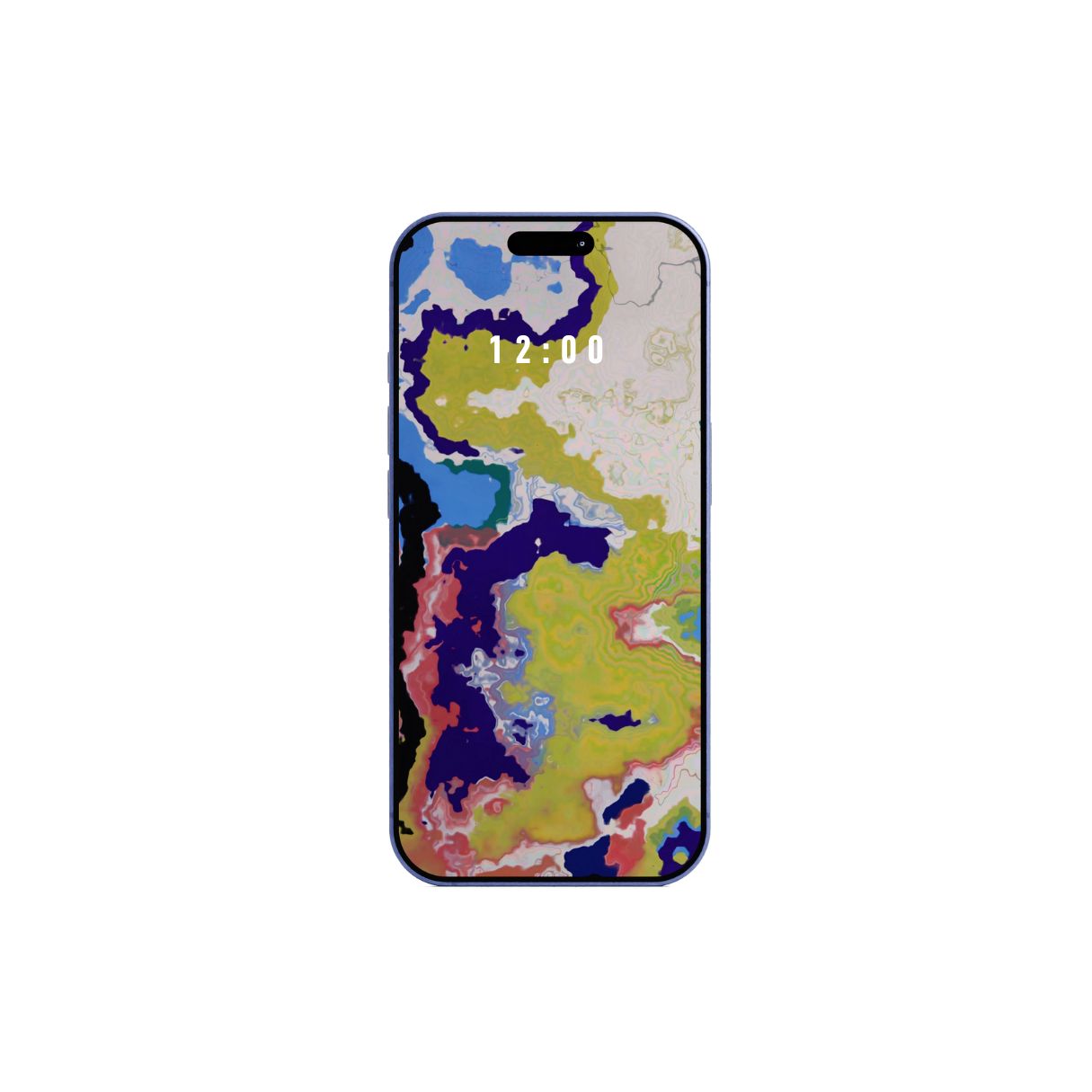 Phone with abstract yellow pattern wallpaper on a white background. Instant download. Instant download.