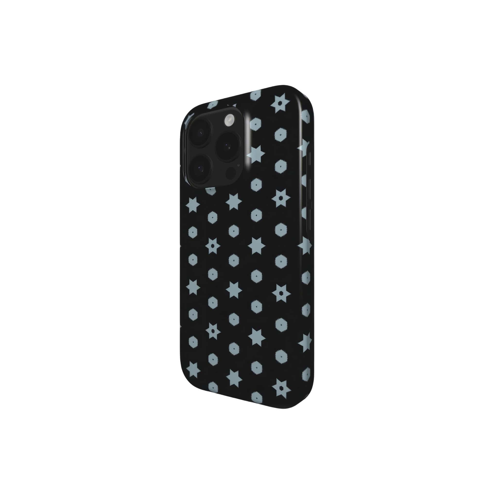 MagSafe tough phone case side view; Midnight Stars pattern, ornamental pattern; kaleidoscope pattern imagination.