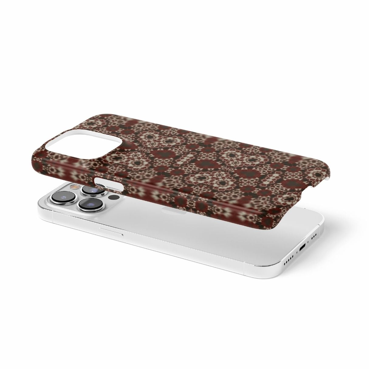 Valentine's edition design. Snap Phone Case My Heart pattern with ornamental design, featuring an elegant and expressive aesthetic shape. Main color is deep red. Extend view.