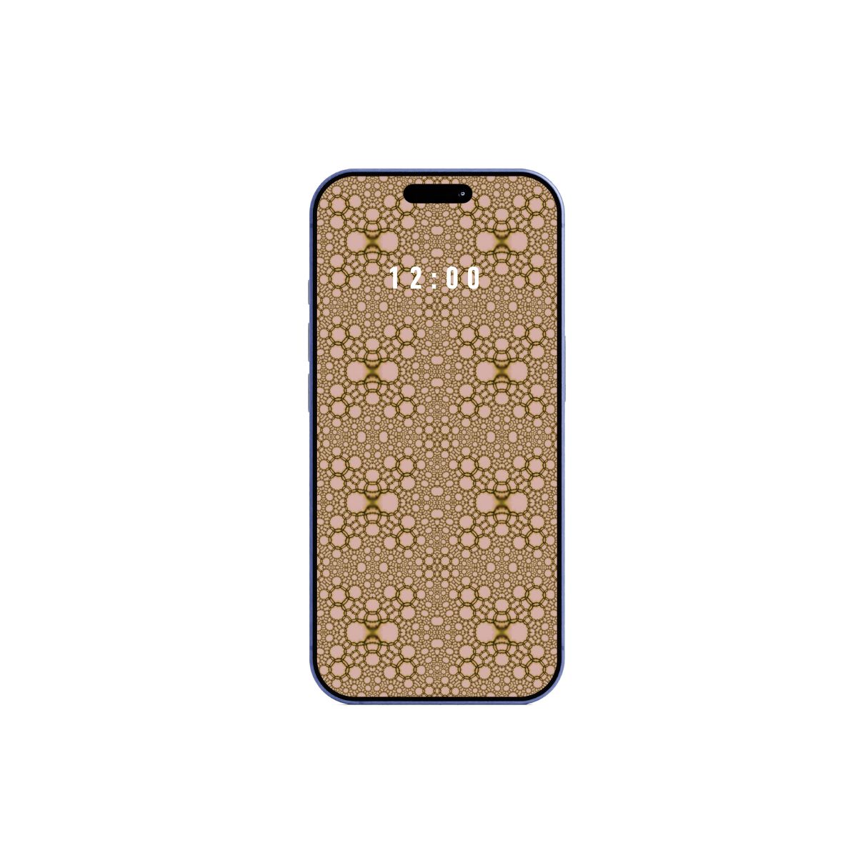 Phone with bubble pattern wallpaper on a white background. Instant download. 