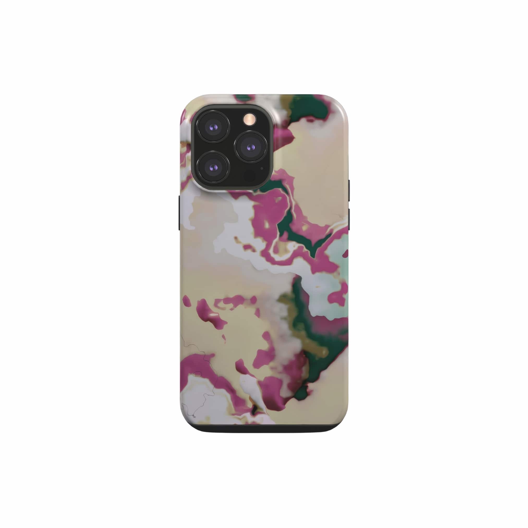 Tough phone case front view; Sandscape dream 1 pattern, artistic, abstract marble pattern. Beige and purple color combination. Bold expressive aesthetic design. Colorful and interior fit. Elegant.