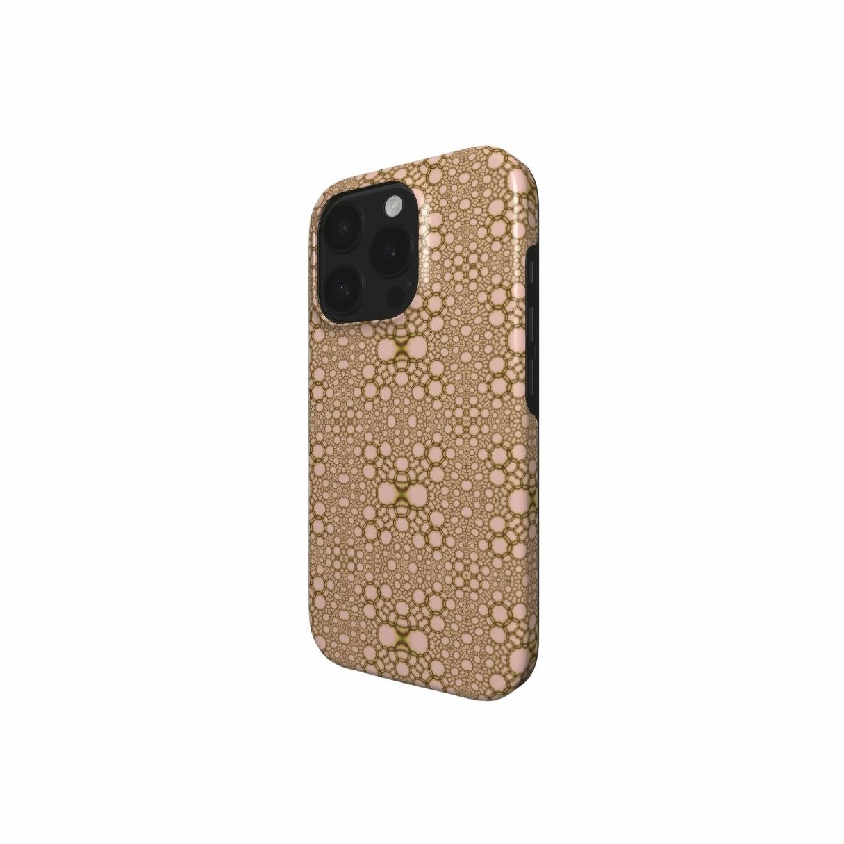 Tough phone case side view; Sweet Bubbles pattern, ornamental pattern; kaleidoscope pattern imagination.