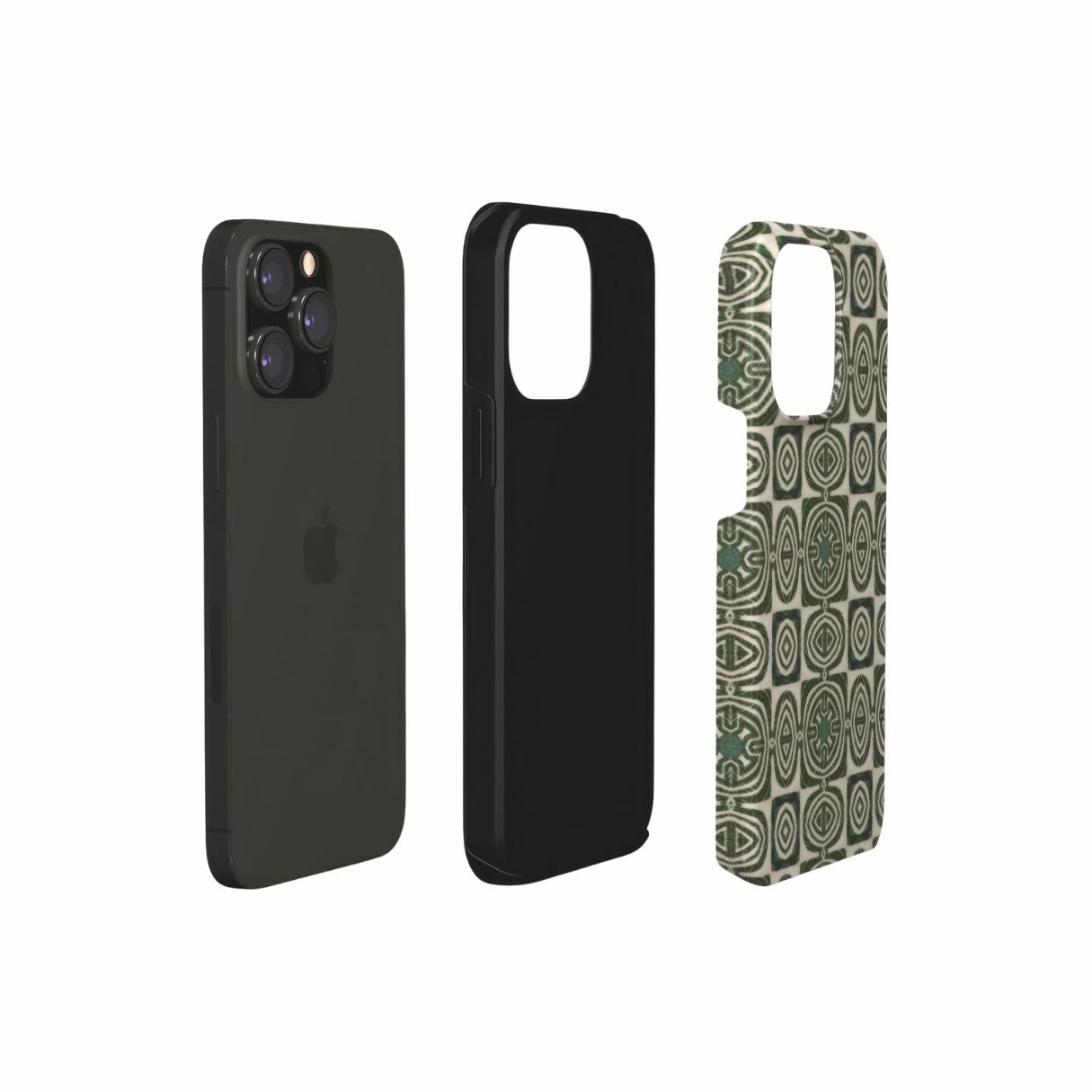 Tough case extend view; Wooden Snake 2 pattern, ornamental pattern; kaleidoscope pattern imagination. Green color.
